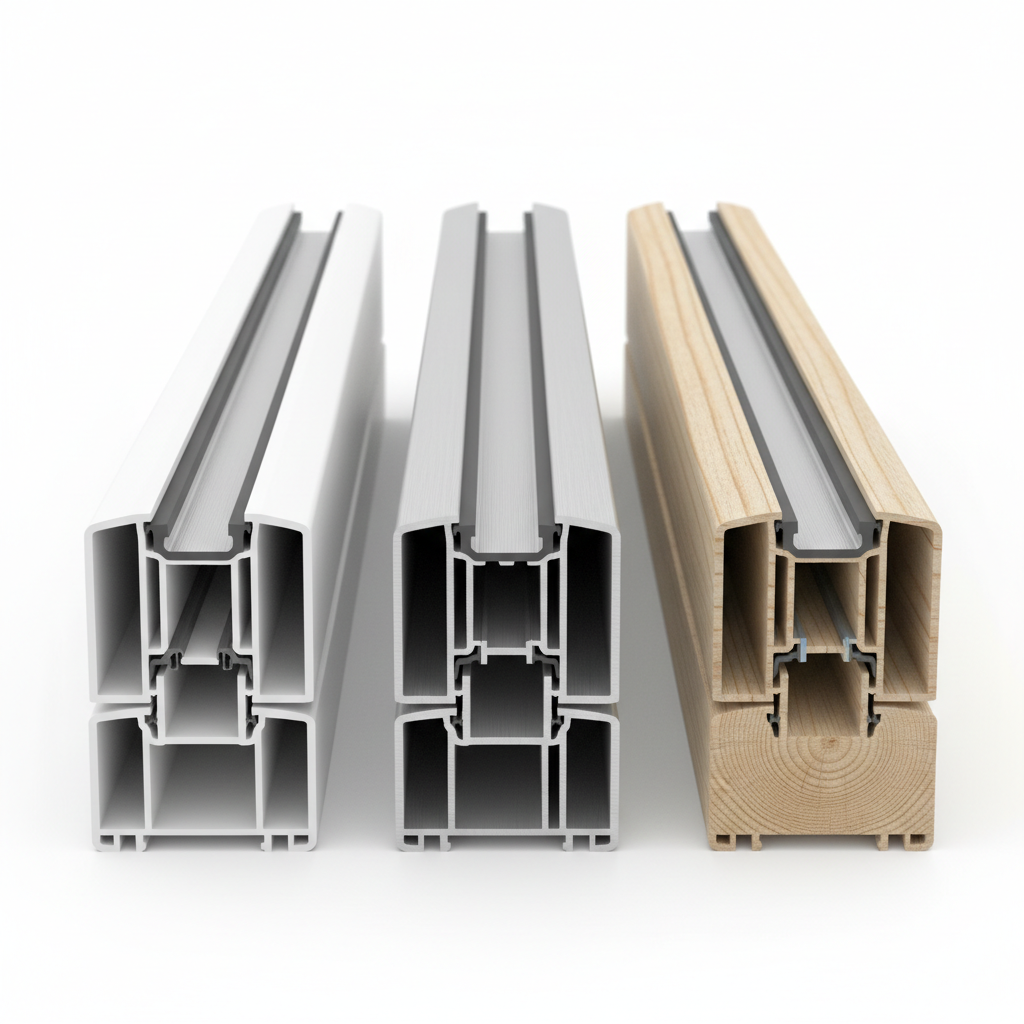 Comparativa de perfiles de ventana: PVC, aluminio y madera
