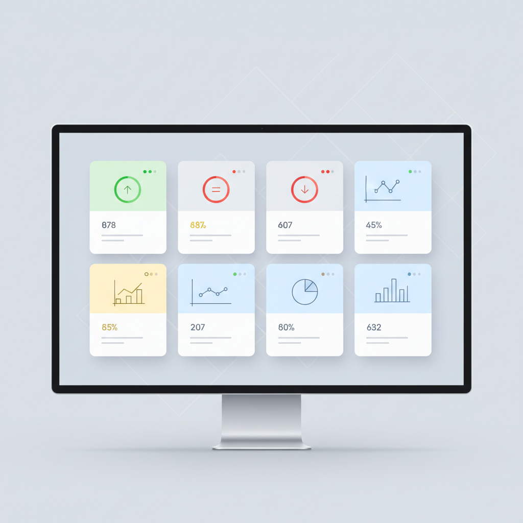 Mockup de dashboard con 8 KPIs visuales para reformista