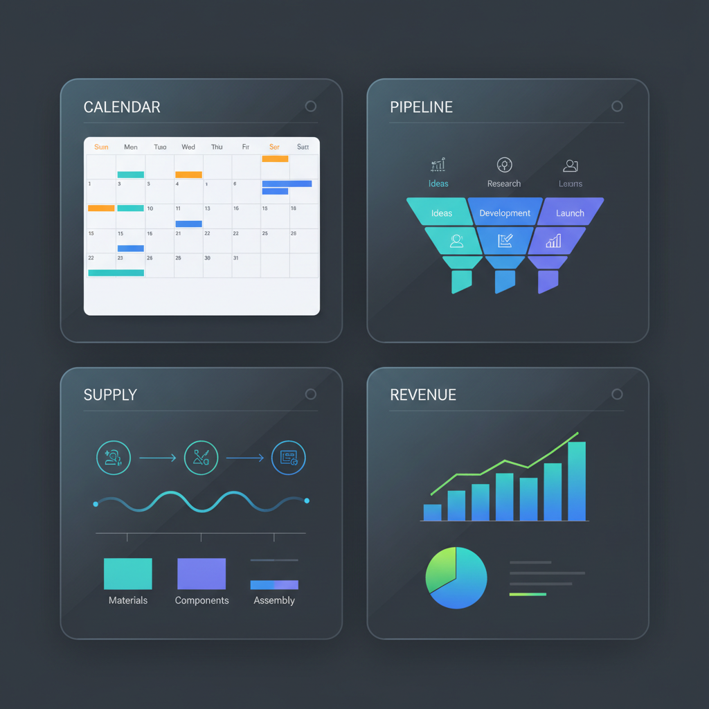 Cuatro vistas del forecast: pipeline, planning, materiales y facturación