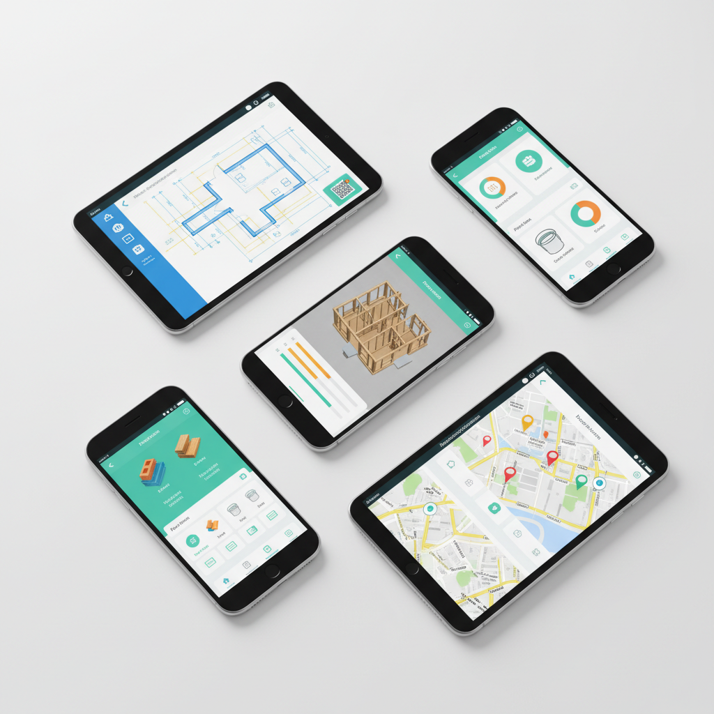 Diferentes apps de presupuestos de reforma en smartphones y tablets