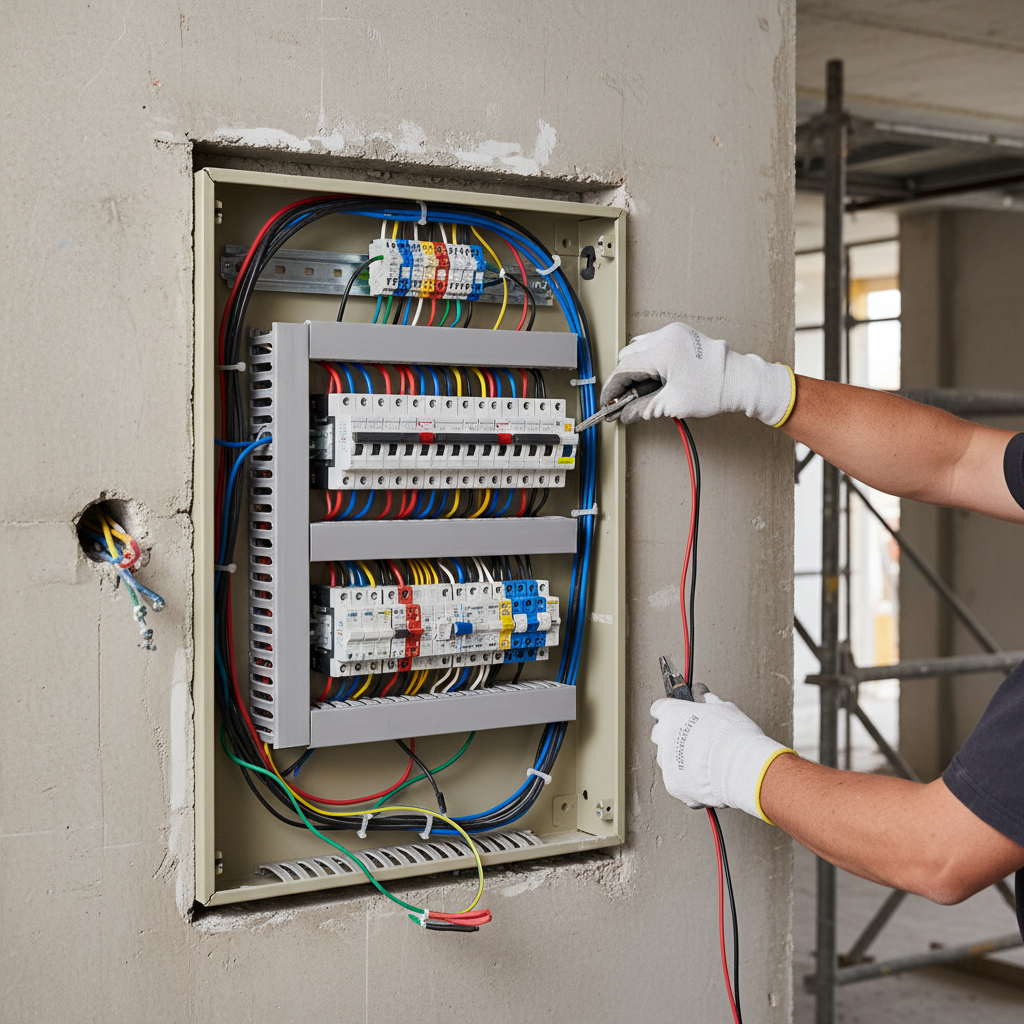 Instalación de cuadro eléctrico moderno en vivienda