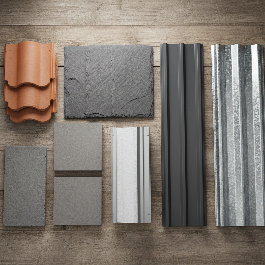 Comparativa de materiales para tejados: teja ceramica, pizarra, panel sandwich y chapa